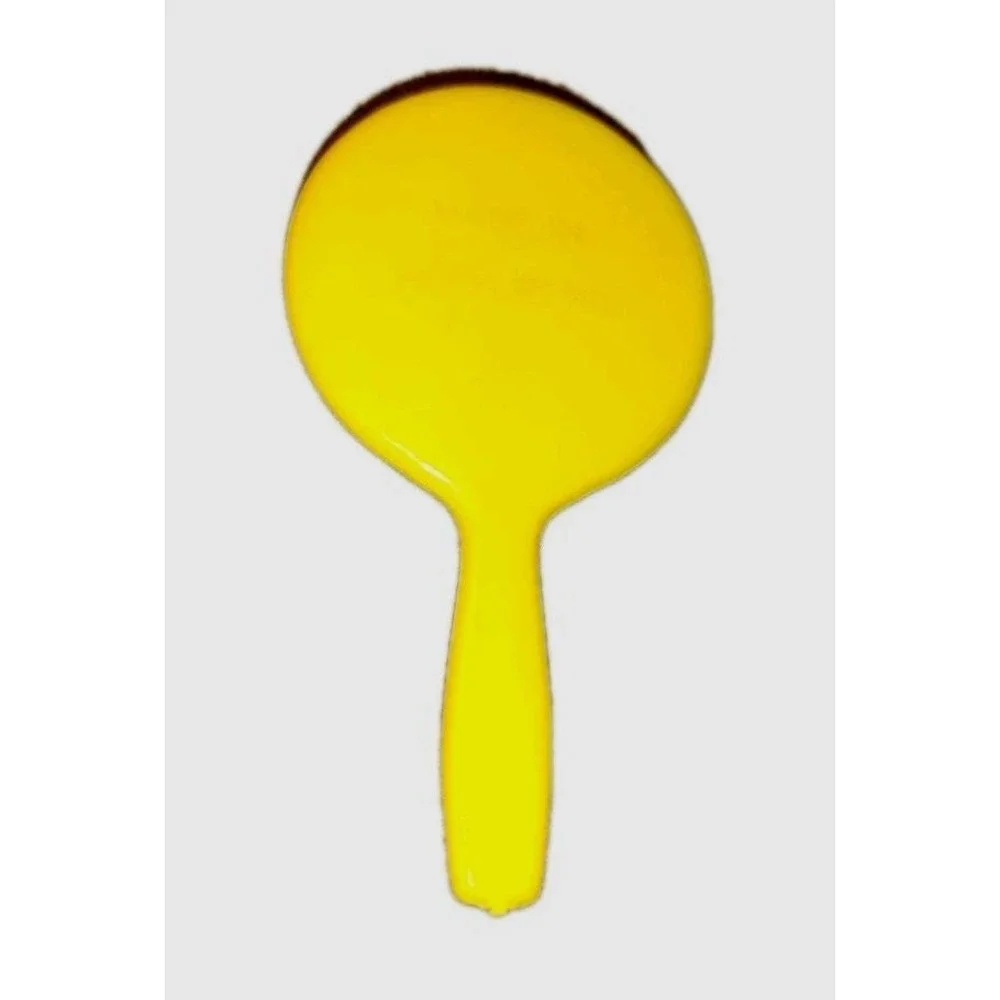 Vintage Barbie Doll Handheld Mirror yellow Hong Kong very rare HTF